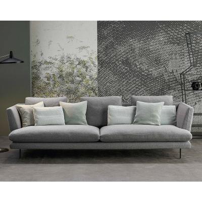 China Supply Custom Size High Quality Top Tier Linen Fabric Upholstered 3 4 Seater Gray H L Shaped European Living Room Sofas for sale