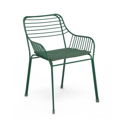 China New Design High Quality Breathable Waterproof Grid Metal Back Powder Coated Restaurant Outdoor Lawn Chairs for sale