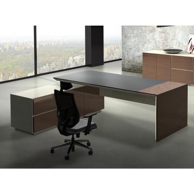 China Commercial Furniture Modern Design Custom 1 Piece L Shape Executive Desk Set With Side Cabinet for sale