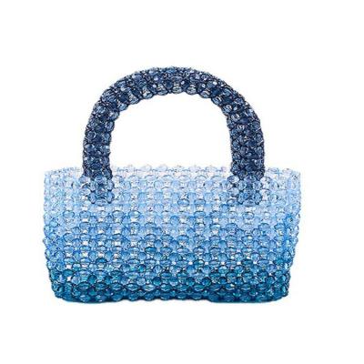 China Other RU Handbag Hand Woven Dinner Bag 2023 New Fashion Beaded Transparent Acrylic Bag Handbag for sale