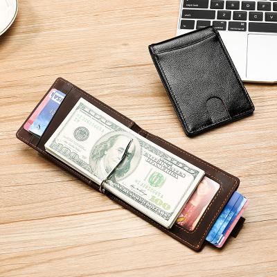 China RFID RU Wallet Men's Bi-fold Rfid Leather Wallet Blocking Purse Men Card Holder Cash Dollar Clip Genuine Leather Multifunctional Wallet for sale