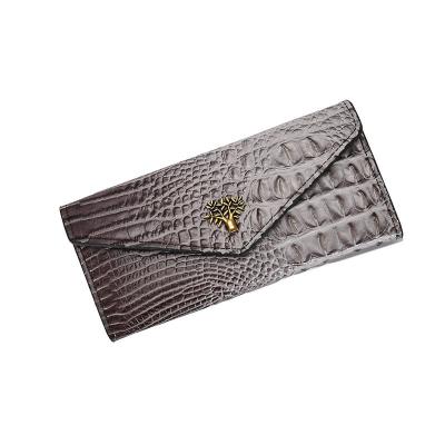 China HOT Selling RU Wallet Fashion Women Crocodile Stripes Purses Leather Card Holder Wallet for sale