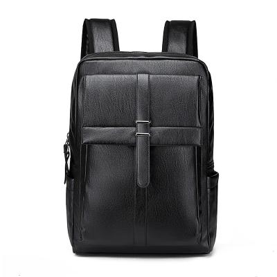 China With USB RU Bag Factory Price Men Black PU Backpack High Capacity Leather Waterproof Lightweight School Student Laptop Backpack for sale