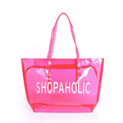 China OEM RU Bag small neon pink ricycle shopping bags eco-friendly bag with transparent logos packaging reusable for sale