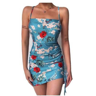 China New Sexy Hot-selling Anti-static Flower Dress SummerFemale Halter Dress For Women for sale