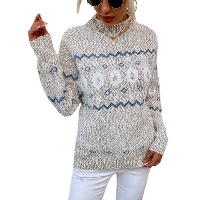 China New Arrival Christmas Knitted Christmas Sweaters Women 100%Polyester Snowflake Sweater Breathable Women's Sweater for sale