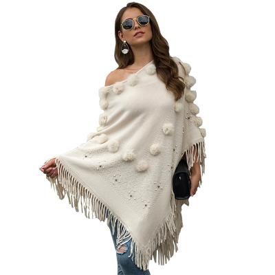 China Hot Selling Ladies Anti-wrinkle Shawl Fashion Loose Oversized Sweater Women Tassel Sweater Coat for sale