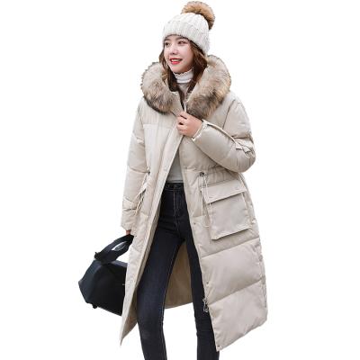 China 2021 New Arrvial Women's Thick Down Cotton Jacket Coat Long Winter Women's Coat Breathable Hooded Coat Female Outerwear for sale