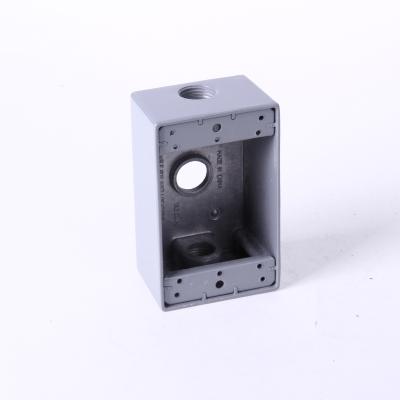 China Die Cast Aluminum Outlet Box 1 Strip 3 Holes 1/2 Inch Waterproof Gray (1B50-3) for sale