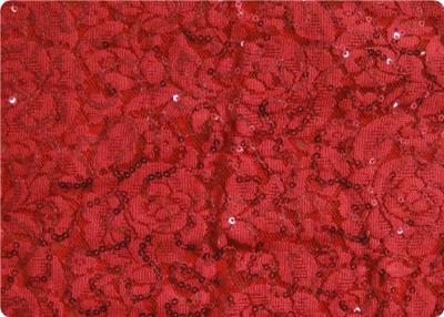 China Red Lightweight Lace Overlay Fabric Home Decorator Fabric Cloth for sale