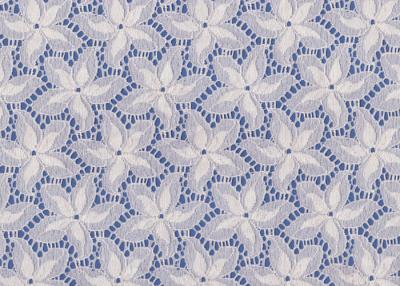 China Blue / White Floral French Lace Fabric By The Yard For Swimwear / Toy for sale