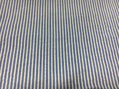 China Bed / Clothes Cotton Striped Seersucker Fabrics Durable 60+40*60 120*98 for sale