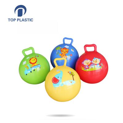 China Eco-friendly Eco-friendly Inflatable Printing Jumping Handle Ball With Handle Bouncy Ball for sale