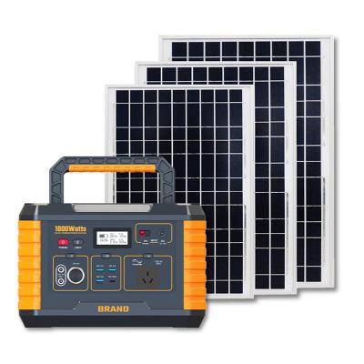 China Wireless Charging Customized 1000 W 1000W Outdoor Portable Power Station With Solar Panel for sale