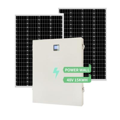 China Original Wall Mounted 48V Wall Mounted Solar Power System Home Appliances 100% Rechargeable Battery Deep Cycle Power Wall for sale