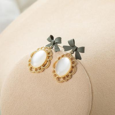 China TRENDY wholesale fashion jewelry thin bow earrings drop earrings for women gold plated stud earrings for sale