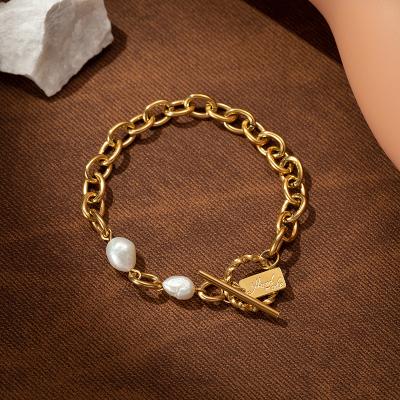 China FASHIONABLE Custom Monogram Bracelet Stainless Steel Bead Buckle OT Pendant Bracelets For Women Party Gift Fashion for sale