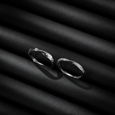 China Adjustable Valentine's Day Minimalist Gift Couple Lovers Engagement Wedding Bands Bride Mobius Rings for sale