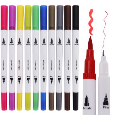 China 12/24 Color Brush Water Colors Quick Drying Non-Toxic Markers Set For Kids Adults With Drawing&Lettering for sale