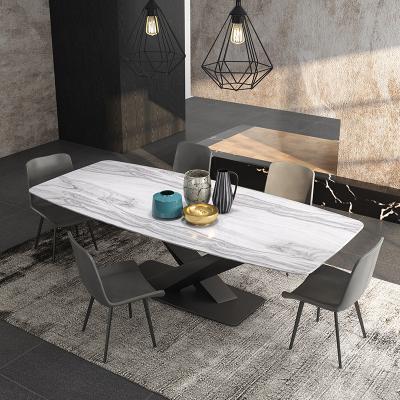 China Modern Designs Modern Luxury Dining Table Set Dining Set Dining Furniture Table Top Luxury Marble Stain for sale