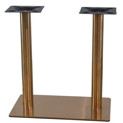 China Modern square iron coffee table base double leg table gold metal hardware coffee table stainless steel base furniture for sale