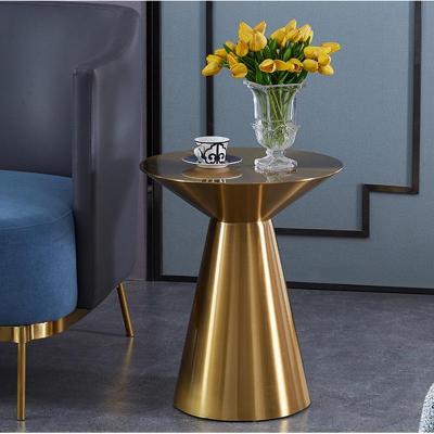 China Convertible high quality round cafe tea table with stainless steel legs for living room furniture for sale