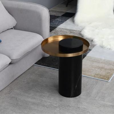 China Modern Convertible Sofa Side Furniture Gold Color Table Top Small Tea Table For Living Room for sale