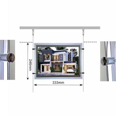 China A3 A4 Crystal Light Box Led Frames Illuminated Light Box Hanging Window Display for sale