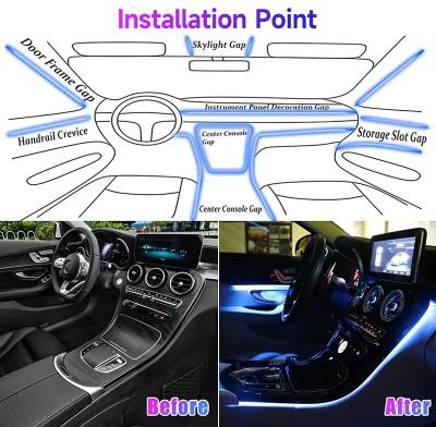 China 0.6kg Car Ambient Lights 18 In 1 Symphony Music Control Wireless Ambient Lighting Car for sale