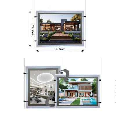 China Exhibition Display Ultra Slim A4 Light Box Backlit Acrylic Panel Display Crystal Light Box with Input Voltage DC12V DC24V for sale