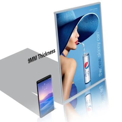 Chine A1/A2/A3/A4 Glass LED Ultra Thin Lightbox Display Cadre d'affiche publicitaire en aluminium à vendre