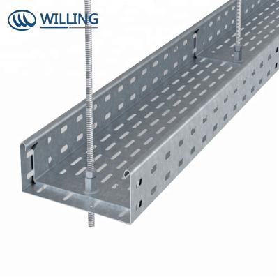 China Steel Customized Width Galvanized Steel Metal Cable Trunkng Tray Wall Brackets for sale