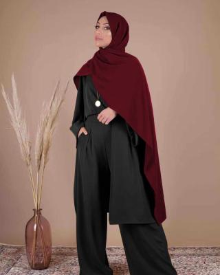 China 2019 Hot Sale New Arrival Whole Breathable Sale Daily Wear Simply 3 Pieces Set For Muslim Women With 4 Colors High Soft Crepe Quality for sale