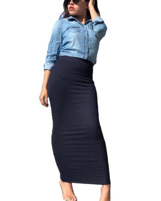 China 2019 Hot Selling Breathable Muslim Women Knit Cotton Skirt Tight Fashionable Long Skirt for sale