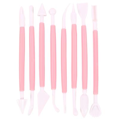 China Clay Tool Set Of Stocked 8pcs Embossing Pen Children Plastic Pottery Clay Sculting Ceramic Tool Kit for sale