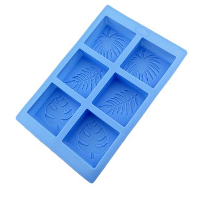 China Hot Selling Sustainable Soap Silicon Square Making Sheet Molds Blue Color Silicone Soap Mold For Household Tools for sale