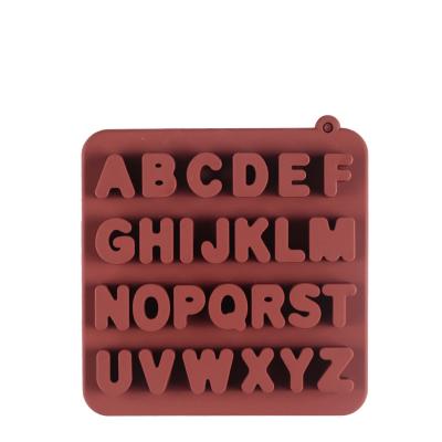 China Ice Cube Tray 26 BIG Viable Silicone Chocolate Mold Fondant Tool Chocolate Chips Letter and English Alphabet for sale