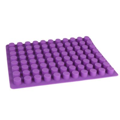 China 88 Grids Food Grade Silicone Ice Cube Tray Frozen Fondant Tool Eco-Friendly Cylinder Shaped Mold for sale