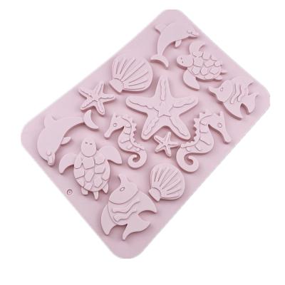 China Viable Animal Biscuits Marine Organisms Plankton Candy Mold Ocean Plankton Fondant Tool Marine Organism Chocolate Silicone Mold for sale