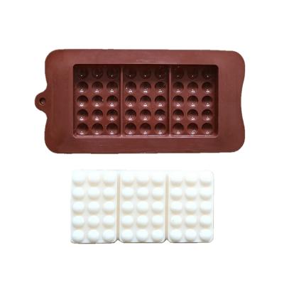 China 3 Cavity 15 Rectangle Silicone Mold Viable Round Waffle Chocolate Mold for sale