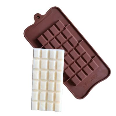 China Viable 24 Cavity Rectangle Waffle Silicone Chocolate Mold Bar Molds for sale