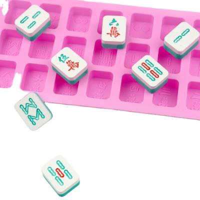 China Viable silicone mahjong cake mold fondant tool mahjong resin mahjong tile mold for sale