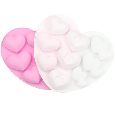 China 9 Viable Valentine's Day Valentine's Day Soap Tool Valentine's Day Valentine's Day Silicone Cake Mold Double Heart Baking Molds for sale