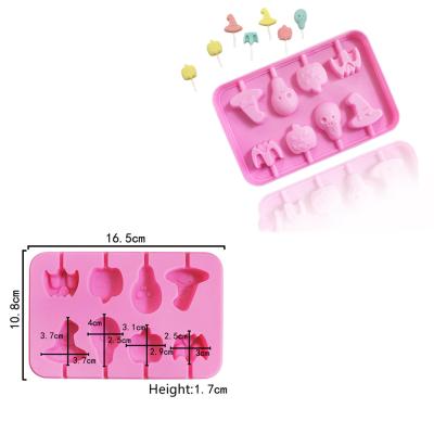 China Sustainable Wholesale Food Grade Safe Mold Multi Specification Pink Lollipop Silicone Molds Cute DIY Candy Kid for sale