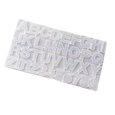 China Sustainable Jewelry Making Epoxy Alphabet Number Mold Pendant Letter Mold Silicone Resin Molds for sale