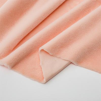 China New Price Anti-rust Polyester Garment Fabric Wholesale Plush Fabric Super Soft 100% Polyester Plush Knit Brushed Fabric for sale