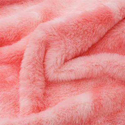 China Multicolor coat warm jacket luxurious processing and manufacturing microfiber tie-dye rabbit plush fabric faux fur fabric for sale