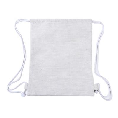 China Factory direct sale cotton drawstring bag canvas backpack high quality sublimation anti-theft blank for sale