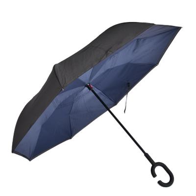 China Modern Custom Logo Uv Double Layer Fabric Polyester Fiber C Rubber Windproof Umbrella Manual Sun Umbrella for sale