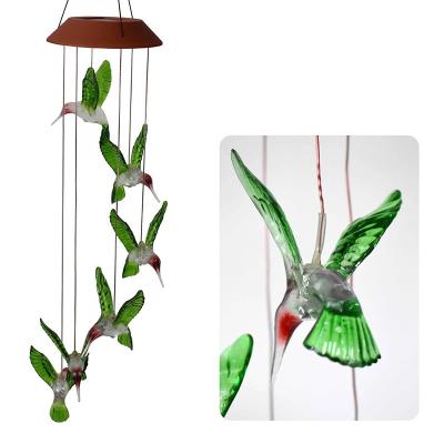 China Garden Solar Wind Chime Butterfly Dragonfly LED Color Changing Light Hanging Led Lights Plastic NI-CD/MH Battery for sale